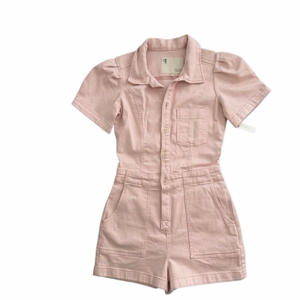 Anthropologie Pilcro The Kit Utility Romper, Pink, Size 4 NWT - Picture 2 of 14
